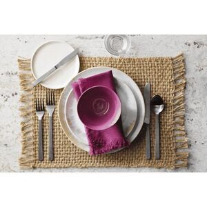 Gently Used Pier 1 Brown Tan Jute Placement (Set of 6 Pieces)